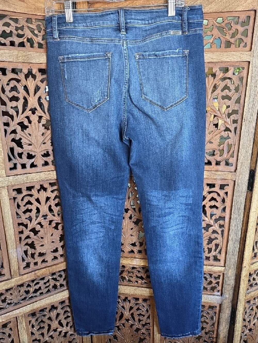 KanCan Dark Blue High-Rise Skinny Jeans with Button-Fly - Picture 6 of 7